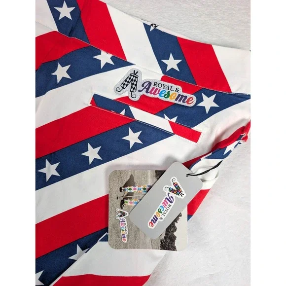 Royal and Awesome "Pars and Stripes" Skort Womens US 12 Lined America Stars NWT - Picture 1 of 11